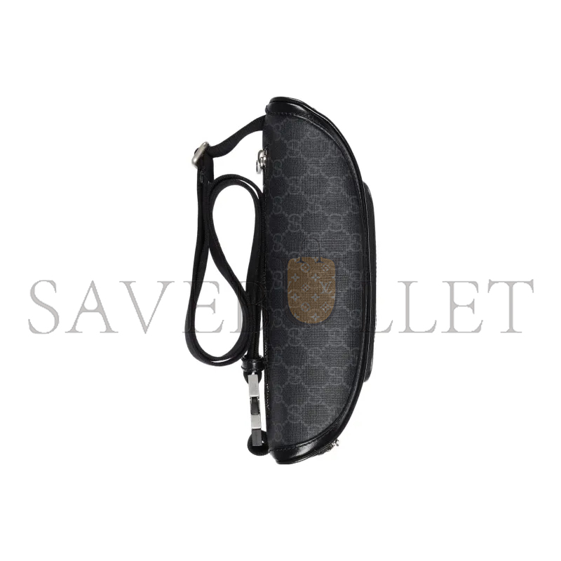 GUCCI GG LARGE CANVAS WITH LEATHER TRIM FANNY 733240 (22*15*4cm)